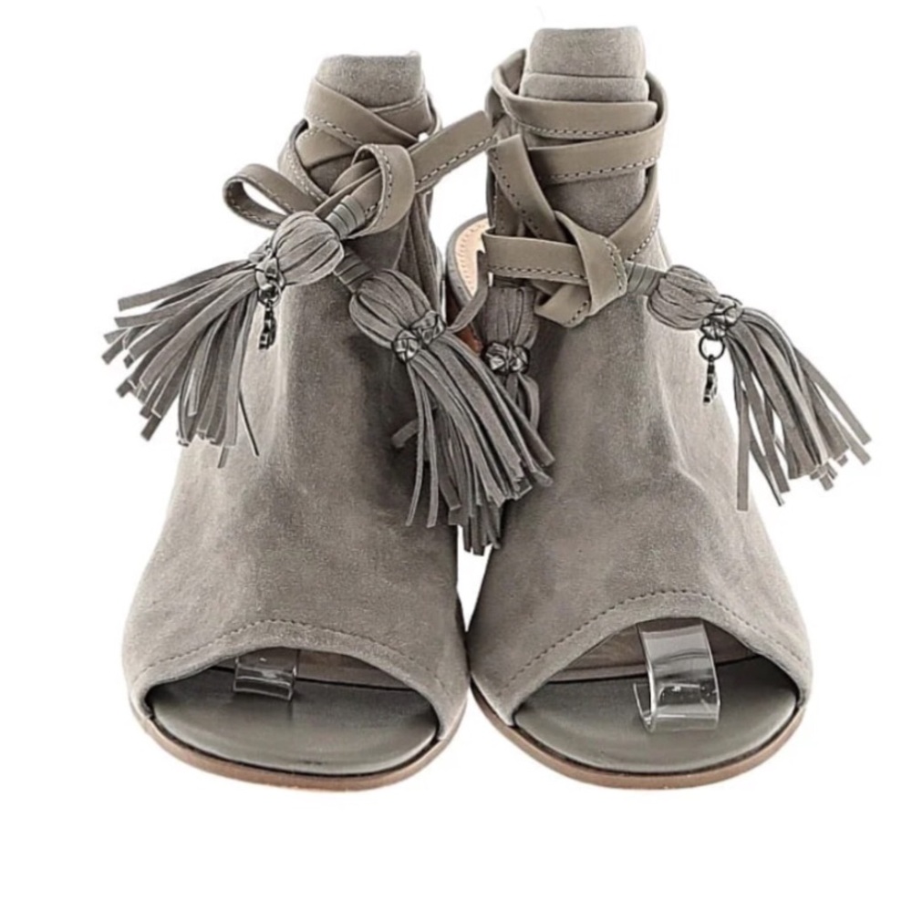 New w/o box Women's Light Gray Suede Open-Toe Lace-Up Sandal by Sam Edelman